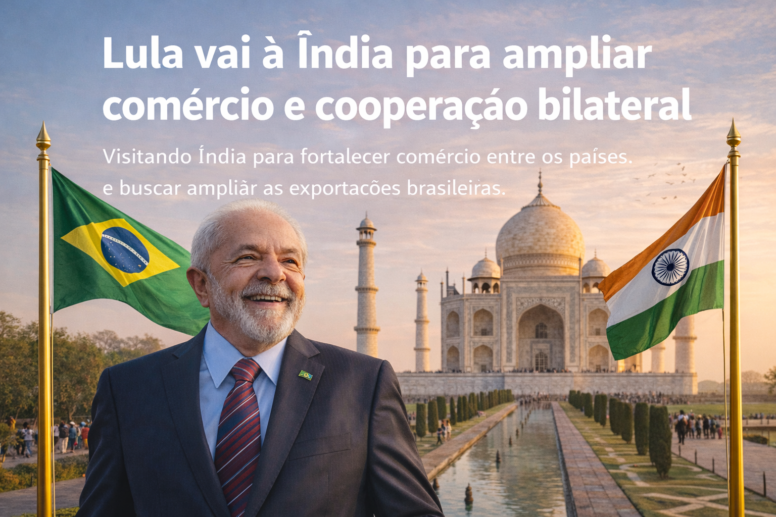 Lula vai à Índia para ampliar comércio e união bilateral
